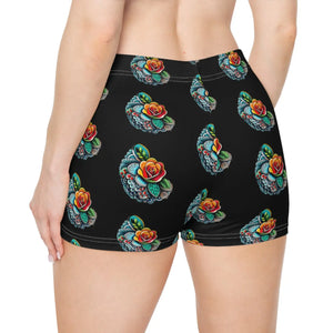 Floral Women’s Shorts - Large Flowers Polyester Spandex - Dipaliz
