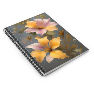 Floral Ruled Line Notebook - Elegant Paper Journal - Dipaliz - Notebooks & Notepads