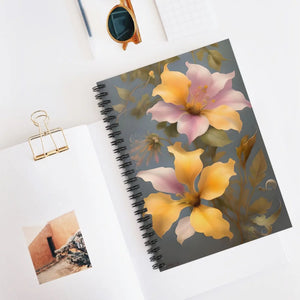 Floral Ruled Line Notebook - Elegant Paper Journal - Dipaliz - Notebooks & Notepads