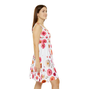 Women’s Skater Dress – Large Flowers - Dipaliz - Dresses - s