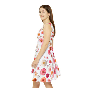 Women’s Skater Dress – Large Flowers - Dipaliz - Dresses - s