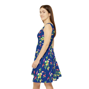 Large Flowers Women’s Skater Dress – Soft Spandex - Dipaliz - Dresses - s