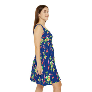 Large Flowers Women’s Skater Dress – Soft Spandex - Dipaliz - Dresses - s