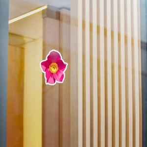 Vibrant Large Pink Flower Kiss Cut Vinyl Decal - Dipaliz - Decorative Stickers
