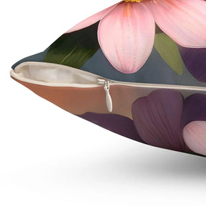 Large Pinkish Flowers – Spun Polyester Square - Dipaliz - Throw Pillows