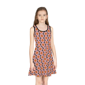 Sleeveless Sundress – Large Red Flowers Cotton - Dipaliz - Dresses - 2t