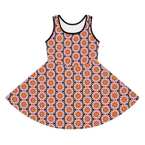 Sleeveless Sundress – Large Red Flowers Cotton - Dipaliz - Dresses - 2t