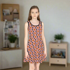 Sleeveless Sundress – Large Red Flowers Cotton - Dipaliz - Dresses - 2t