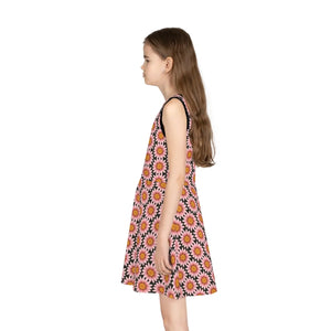 Sleeveless Sundress – Large Red Flowers Cotton - Dipaliz - Dresses - 2t