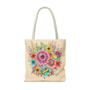 Vibrant Floral Print Tote Bag - Large Polyester - Dipaliz - Bags