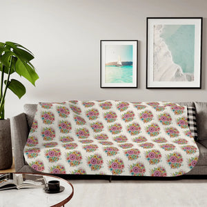 Sherpa Blanket Large Vibrant Flowers Plush - Dipaliz - Blankets