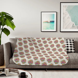 Sherpa Blanket Large Vibrant Flowers Plush - Dipaliz - Blankets