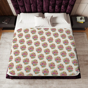 Sherpa Blanket Large Vibrant Flowers Plush - Dipaliz - Blankets