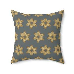 Modern Leaf Pattern Grey Throw Pillow Polyester - Dipaliz - Pillows