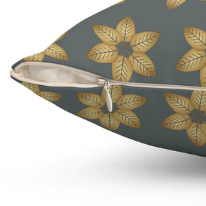 Modern Leaf Pattern Grey Throw Pillow Polyester - Dipaliz - Pillows