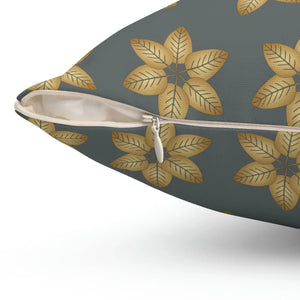 Modern Leaf Pattern Grey Throw Pillow Polyester - Dipaliz - Pillows