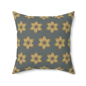 Modern Leaf Pattern Grey Throw Pillow Polyester - Dipaliz - Pillows