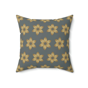 Modern Leaf Pattern Grey Throw Pillow Polyester - Dipaliz - Pillows
