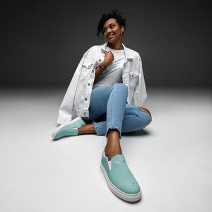 Teal Leaf Women’s Slip Canvas Shoes - Women Uk Europe - Dipaliz - Sneakers