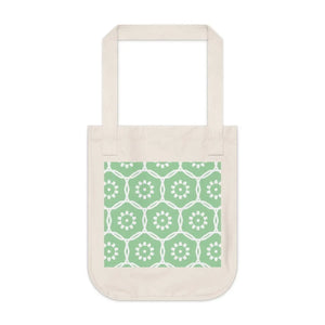 Eco Organic Floral Pattern Tote Bag - Green Cotton - Dipaliz - Bags