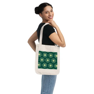 Canvas Tote Bag Bold Green Eco Pattern Dipaliz - Bags