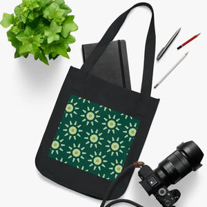Canvas Tote Bag Bold Green Eco Pattern Dipaliz - Bags