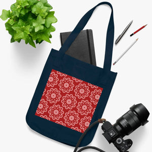 Vibrant Canvas Tote Bag - Organic Red Pattern - Dipaliz - Bags