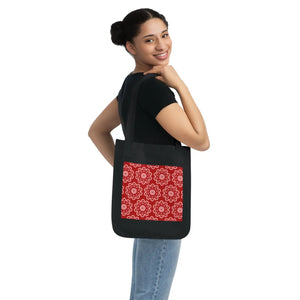 Vibrant Canvas Tote Bag - Organic Red Pattern - Dipaliz - Bags