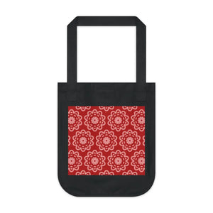 Vibrant Canvas Tote Bag - Organic Red Pattern - Dipaliz - Bags