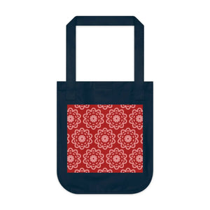 Vibrant Canvas Tote Bag - Organic Red Pattern - Dipaliz - Bags