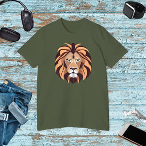 T-shirt - Lion Tee Deluxe Unisex Cotton Jersey Short Sleeve - Dipaliz Military Green / Xs