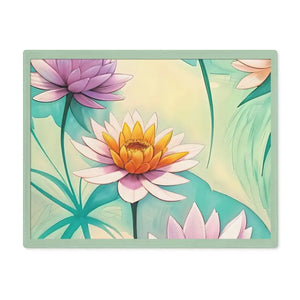 Home Decor - Lotus Flowers Cotton Placemats - Vibrant Elegant Dining - Dipaliz 18’’ × 14’’