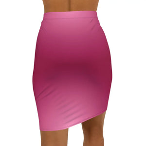 Magenta Mid-waist Pencil Skirt, Stretchy Slim-fit Women’s Mini - Skirts - Xs