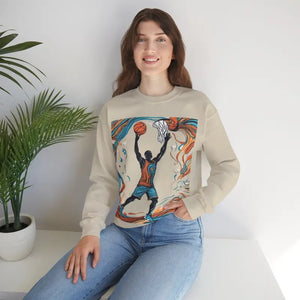 A Man Playing American Football Unisex Heavy Blend™ Crewneck Sweatshirt - Sweatshirts