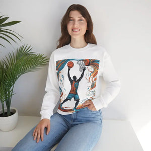 A Man Playing American Football Unisex Heavy Blend™ Crewneck Sweatshirt - Sweatshirts