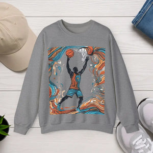 A Man Playing American Football Unisex Heavy Blend™ Crewneck Sweatshirt - s / Graphite Heather - Sweatshirts
