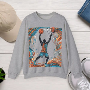 A Man Playing American Football Unisex Heavy Blend™ Crewneck Sweatshirt - s / Sport Grey - Sweatshirts