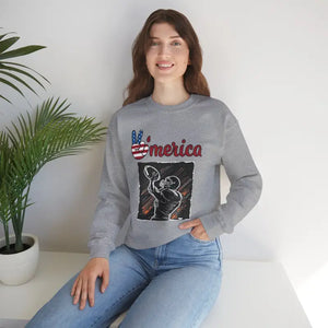 Man Playing American Football Crewneck Sweatshirt - Unisex - Dipaliz