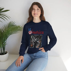 Man Playing American Football Crewneck Sweatshirt - Unisex - Dipaliz