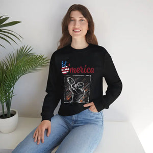 Man Playing American Football Crewneck Sweatshirt - Unisex - Dipaliz