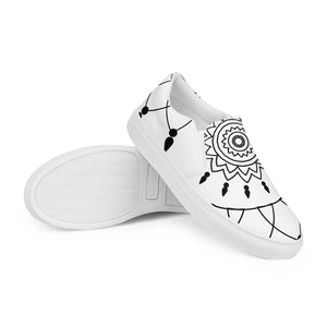 Vibrant Women’s Slip Canvas Shoes - Mandal Pattern - Dipaliz - Sneakers