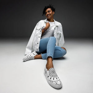 Vibrant Women’s Slip Canvas Shoes - Mandal Pattern - Dipaliz - Sneakers