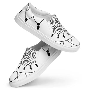 Vibrant Women’s Slip Canvas Shoes - Mandal Pattern - Dipaliz - Sneakers