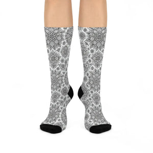 Dipaliz Mandala Crew Socks Cushioned Soft Floral Cotton