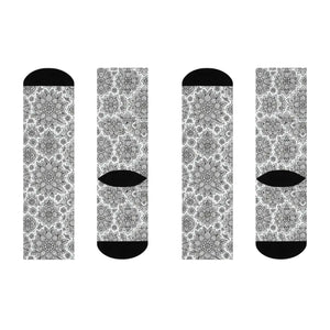Dipaliz Mandala Crew Socks Cushioned Soft Floral Cotton