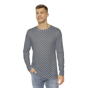 Edgy Long Sleeve Aop Tee - Monochrome Geometric Pattern - Dipaliz - T-shirts