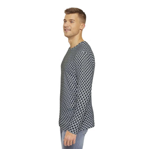 Edgy Long Sleeve Aop Tee - Monochrome Geometric Pattern - Dipaliz - T-shirts