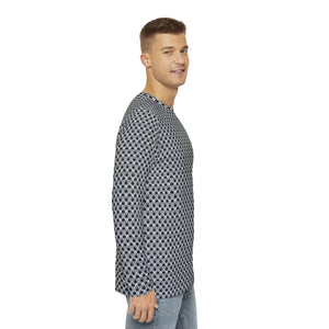 Edgy Long Sleeve Aop Tee - Monochrome Geometric Pattern - Dipaliz - T-shirts