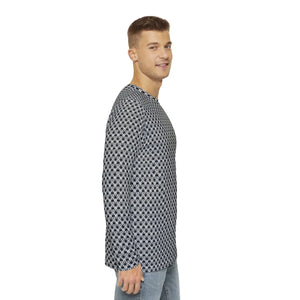 Edgy Long Sleeve Aop Tee - Monochrome Geometric Pattern - Dipaliz - T-shirts
