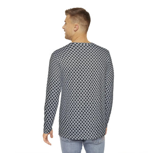 Edgy Long Sleeve Aop Tee - Monochrome Geometric Pattern - Dipaliz - T-shirts